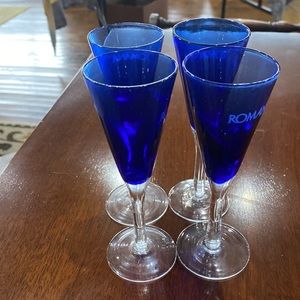 Romana cobalt blue champagne glasses